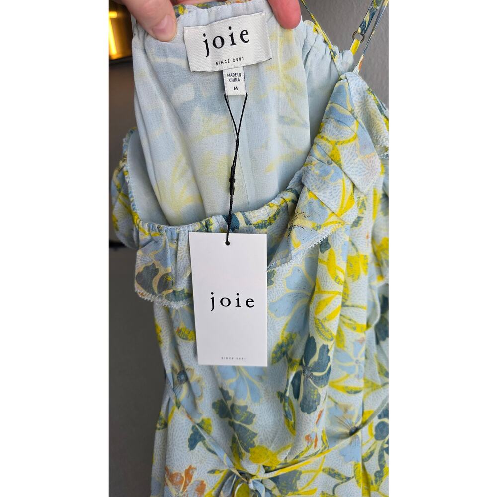NWT Joie Uma Cerulean Floral Silk Chiffon Halter Dress M - Picture 5 of 10